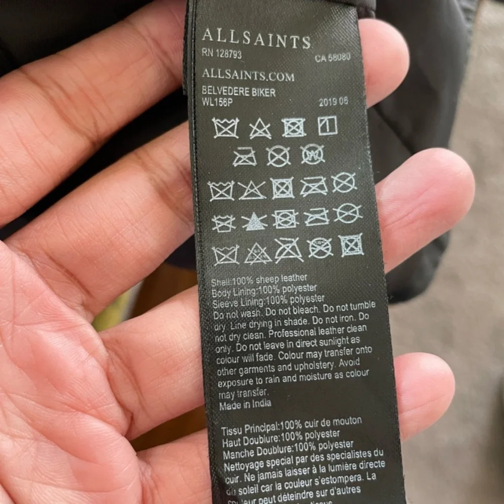 Soft, beautiful lambskin leather Belvedere Jacket from All Saints US size 10 - Picture 8 of 16